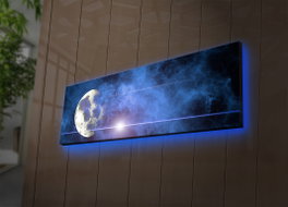 Wallity Lienzo Decorativo Iluminado con LEDs Multicolor 30 x 90 cm